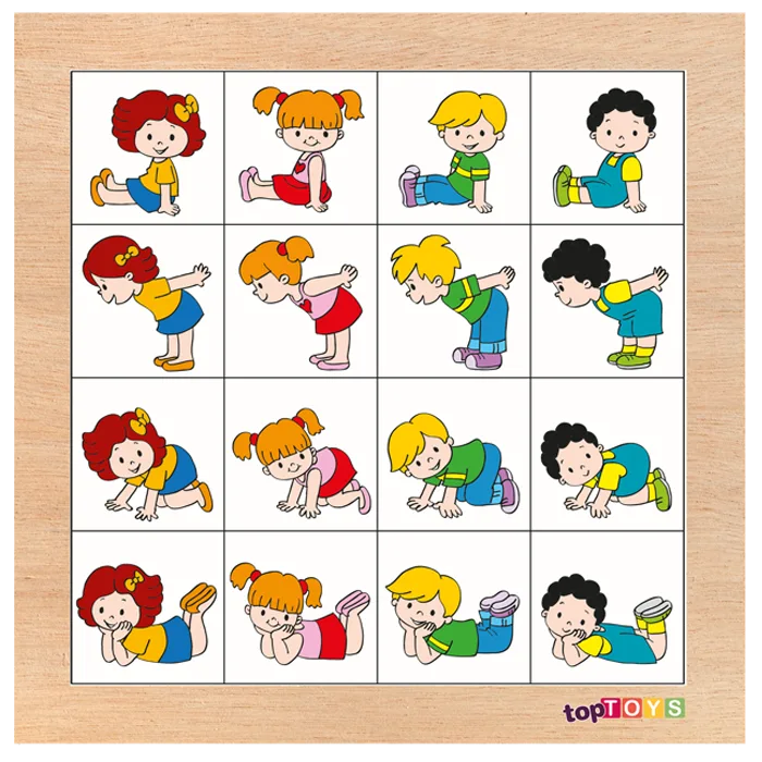 Aynı Duruşları Eşleştirelim Ahşap Puzzle