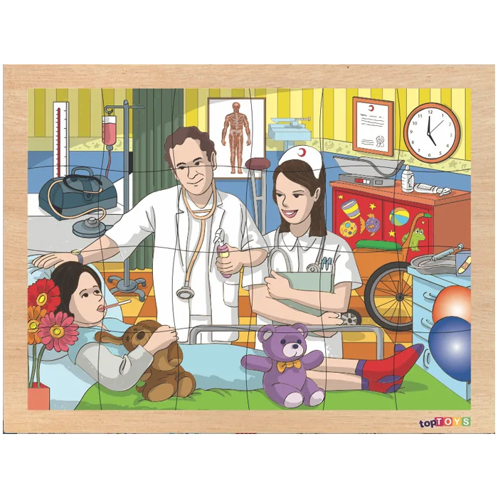 Hastane Ahşap Puzzle 24 Parça