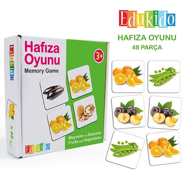 Edukido Hafıza Oyunu Gerçek Meyve ve Sebzeler