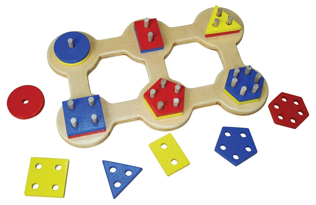 Ahşap Geometrik Sök Tak 6 Lı