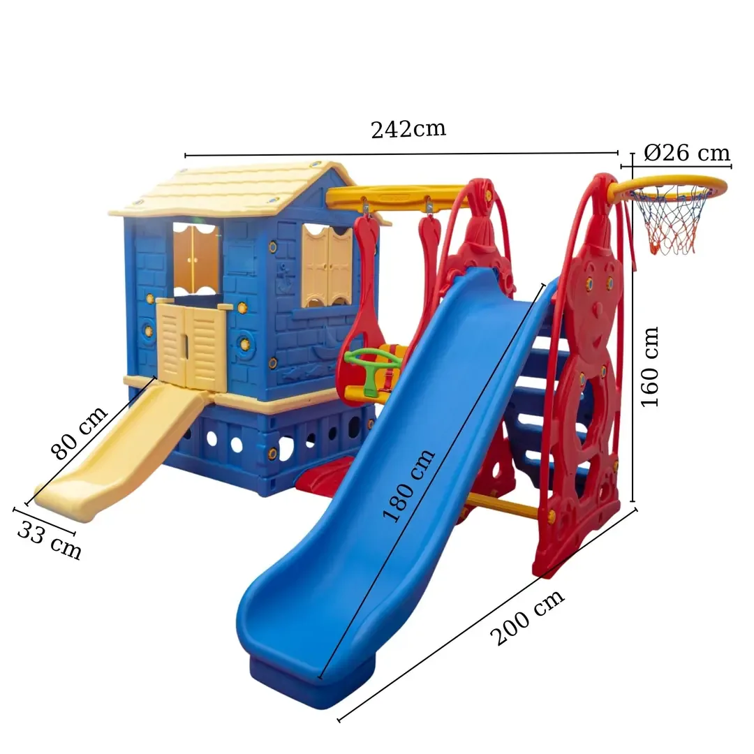 King Ev Büyük Set Oyun Evi Kırmızı görsel 2
