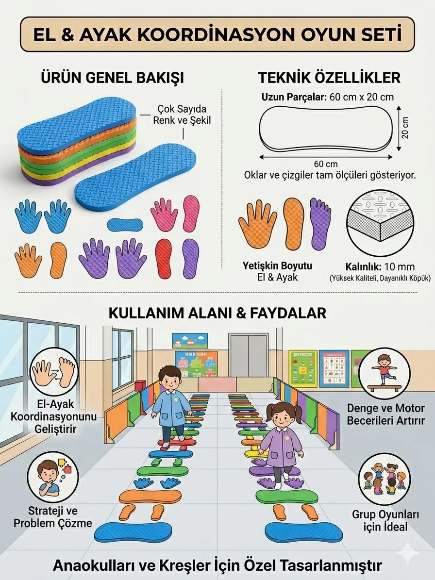 El Ayak Denge Koordinasyon Oyun Seti görsel 4