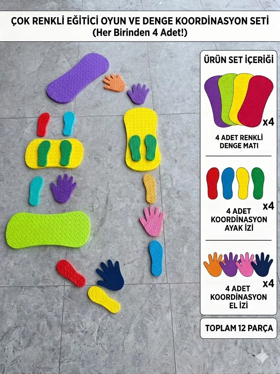 El Ayak Denge Koordinasyon Oyun Seti görsel 3